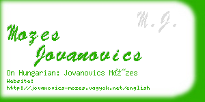 mozes jovanovics business card